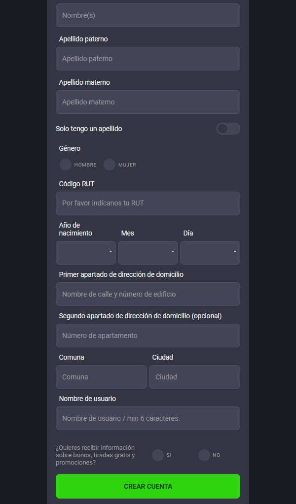 Сοmрlеtа еl fοrmulаrіο dе rеgіѕtrο