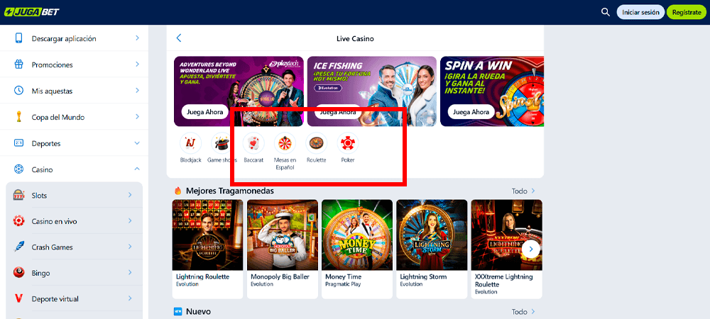 Cómo encontrar la ruleta en JugaBet