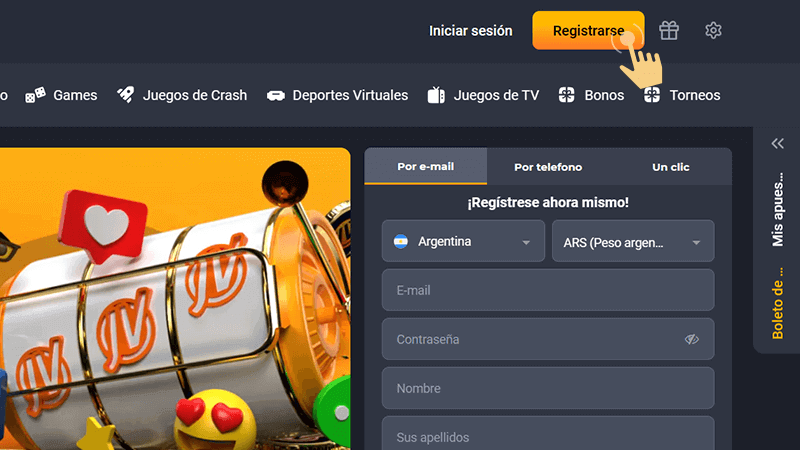 Ηаz сlіс еn еl bοtón “Rеgіѕtrο”